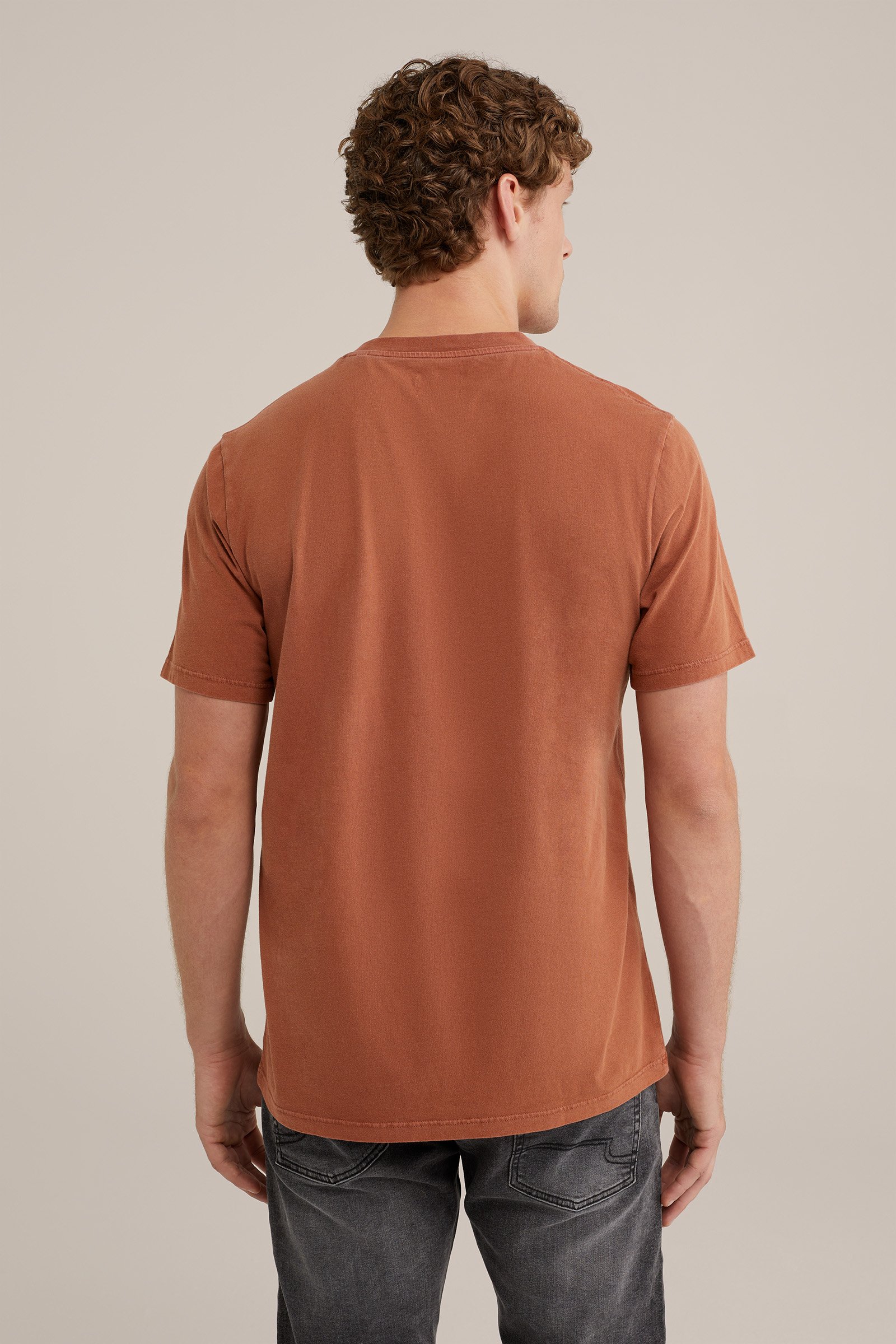vintagelook T-shirt WE Fashion Kaneelbruin