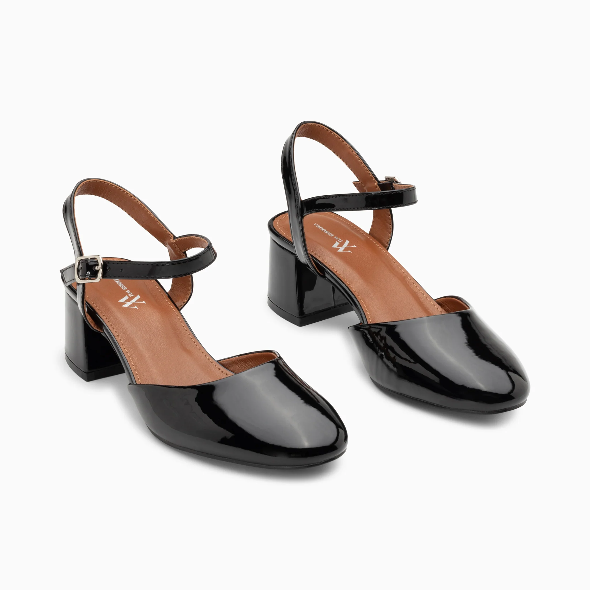 Babies-Babies à talon Angelica noires vernies