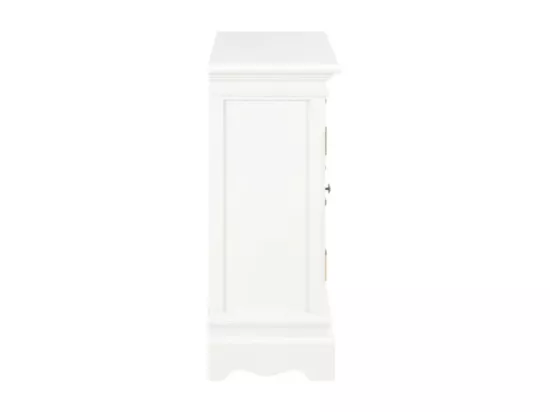 Commode 2 portes 4 tiroirs pin massif blanc Frenchy