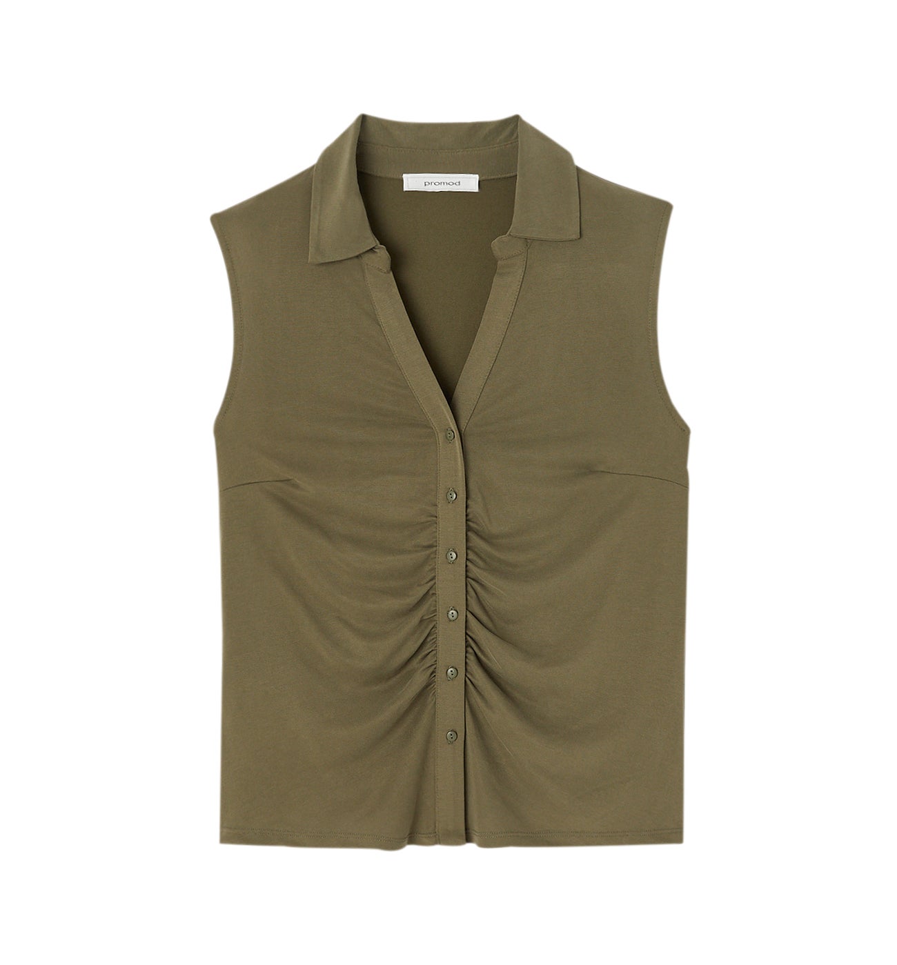 T-shirt sans manches col polo - Mousse