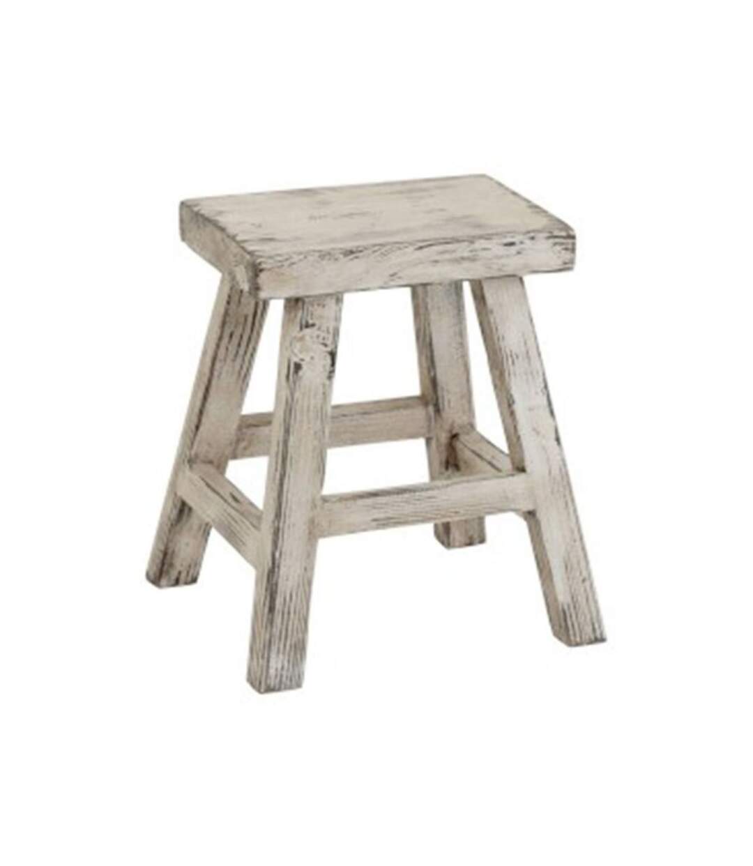 Paris Prix - Tabouret Rectangulaire En Bois menor 45cm Blanc