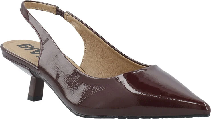 Bianco BIAKRISTIN Kitten Heel Slingback Patent Burgundy