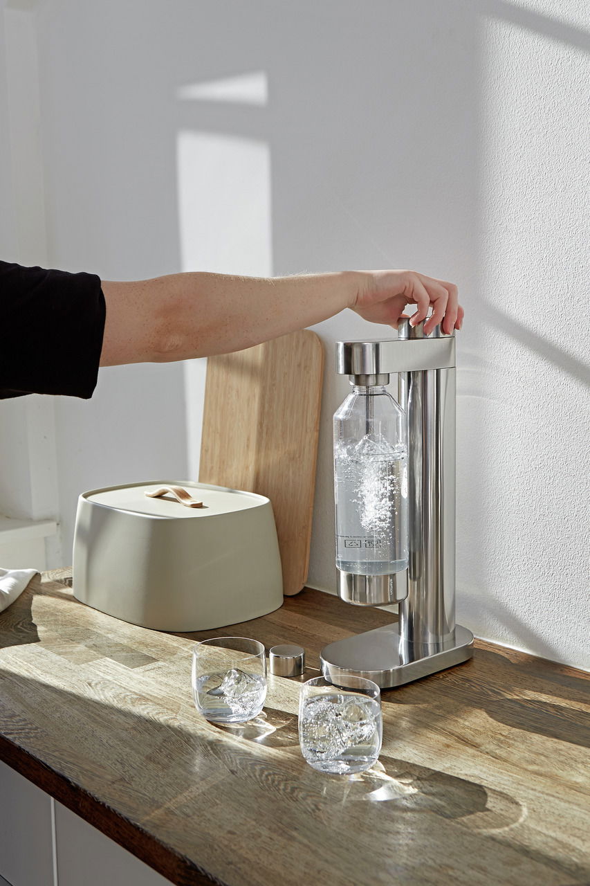 Stelton Brus Wassersprudler inkl. Wasserflasche - steel