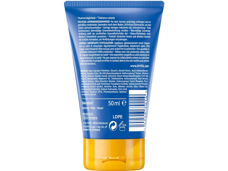 NIVEA SUN Sonnencreme Kids To Go Schutz und Pflege LSF 50 5 Zuverlässiger 5-in1-UV-Schutz, auf die Bedürfnisse der empfindlichen Kinderhaut abgestimmt