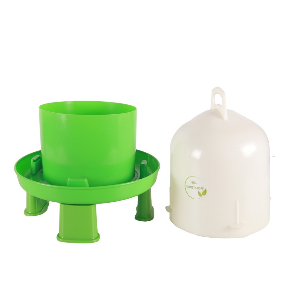 Abreuvoir double cylindre avec pieds ligne verte 6 l