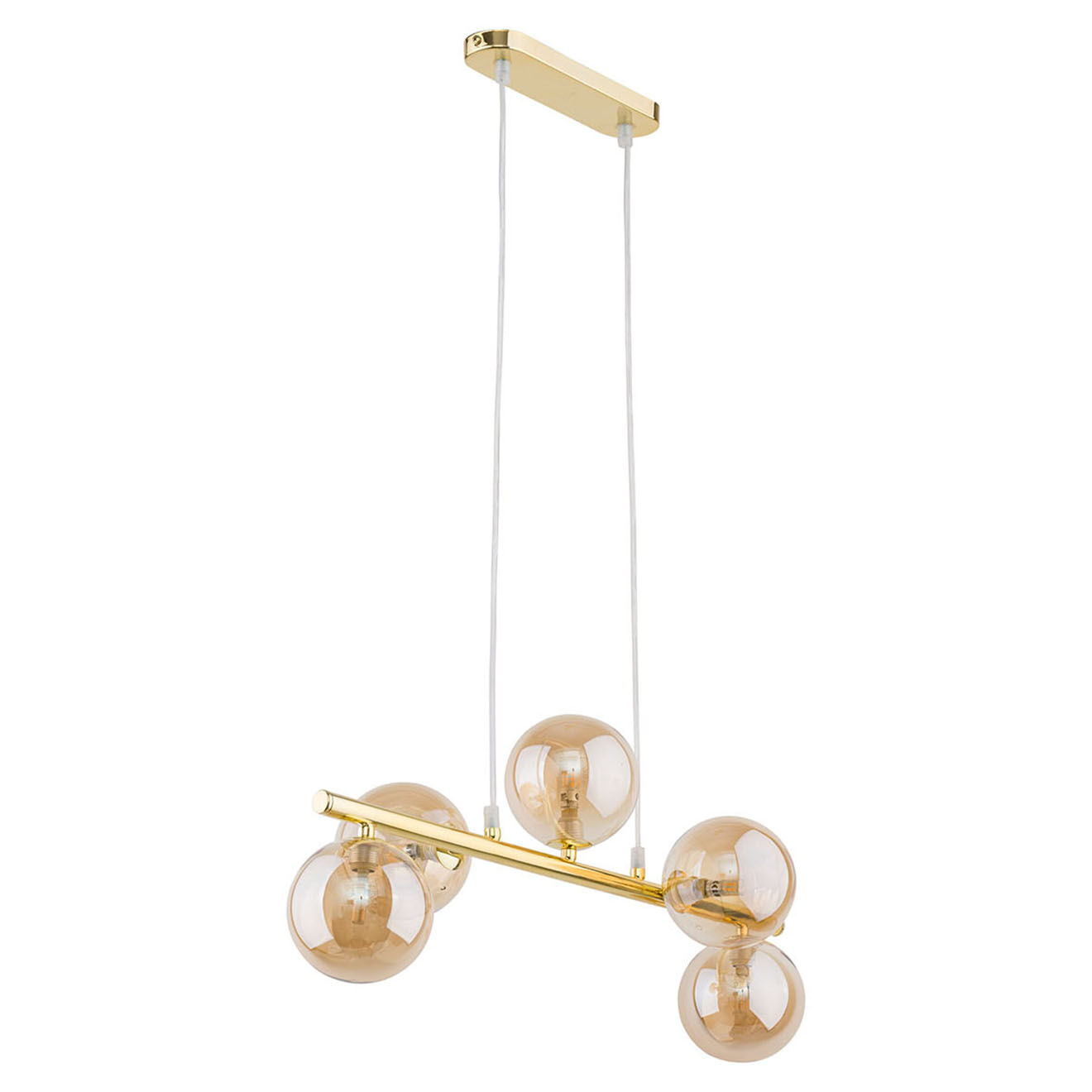 Micadoni Suspension Alioth doré/ambre - 27x63x115 cm