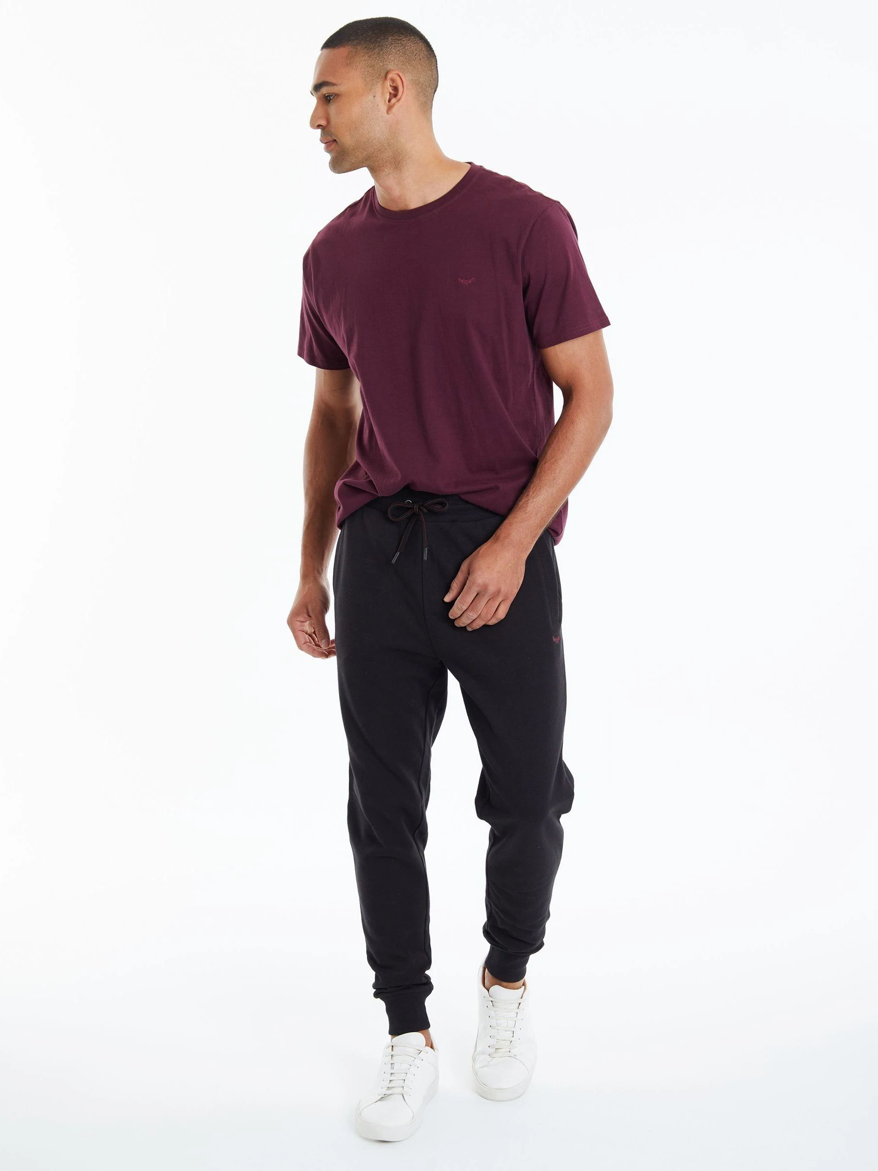 Zwart - Threadbare - Katoenen Blend joggingbroek