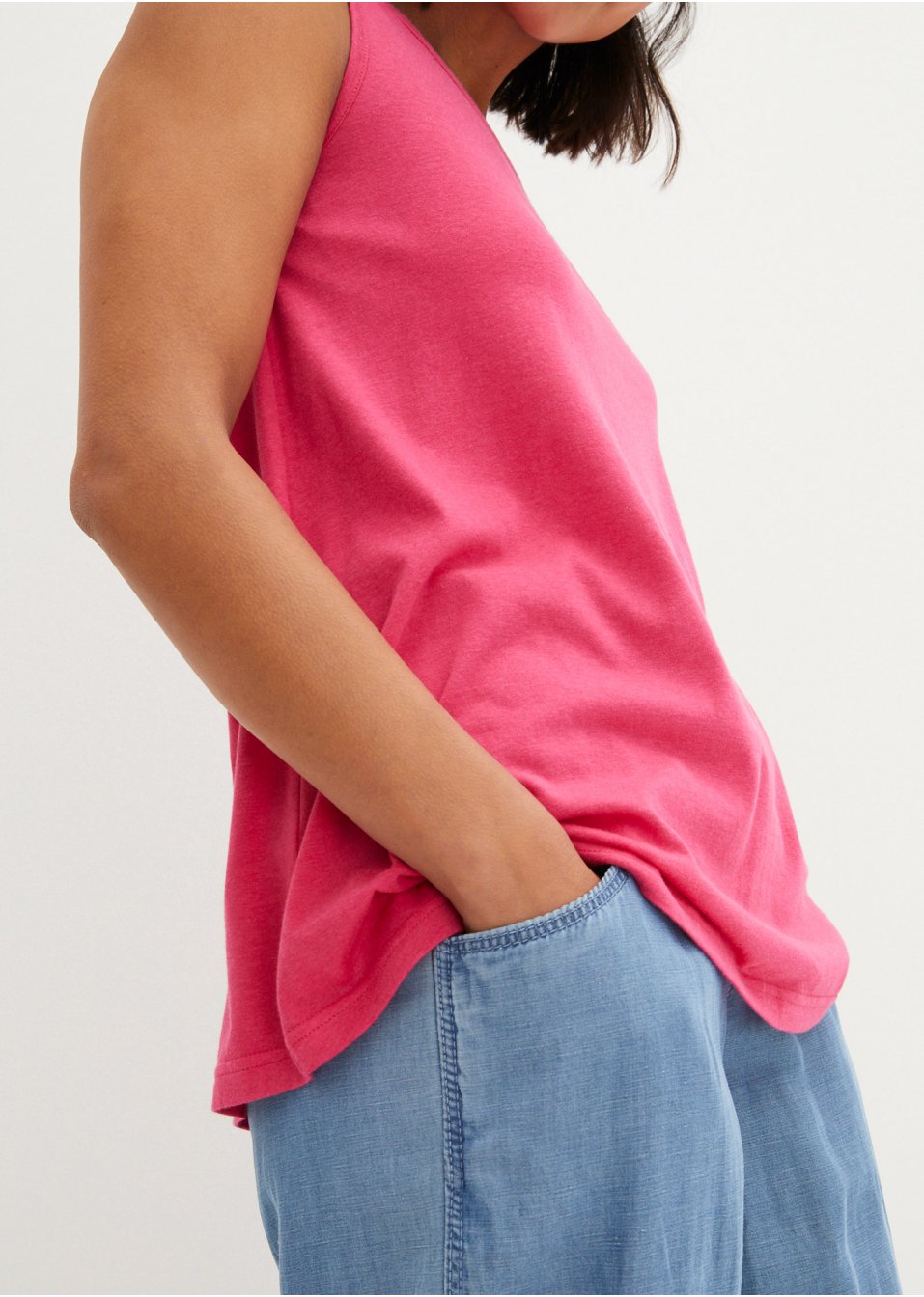 Top long avec encolure ronde