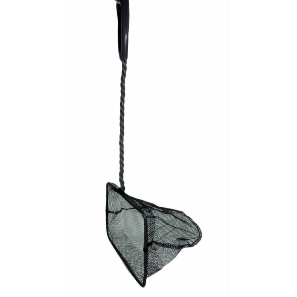 Epuisette filet noir, maille moyenne, 12 cm x 11 x 37 cm, aquarium