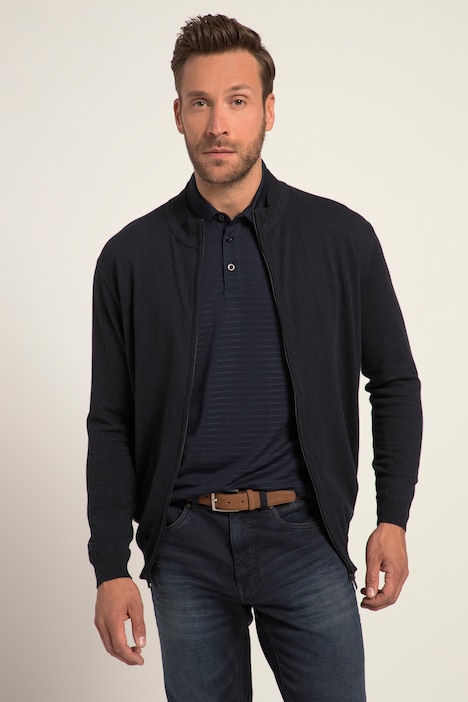 Strickjacke, Wollmix, Stehkragen, Zipper