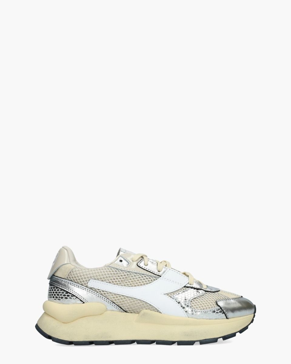Diadora Heritage Mercury Elite Cobra Used Ecru/Zilver Damessneakers