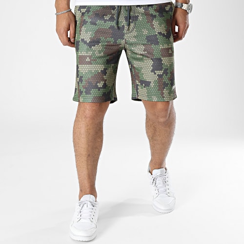 Short Jogging Pixel Vert Kaki Camouflage