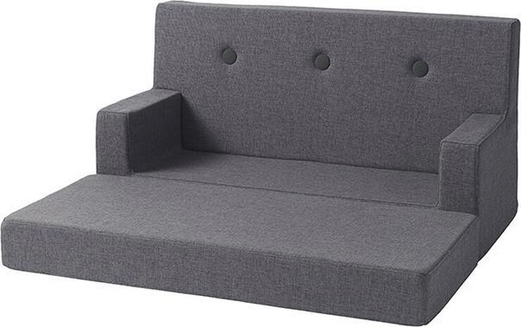 by KlipKlap KK Kids sofa Mørk grå m. mørk grå knap