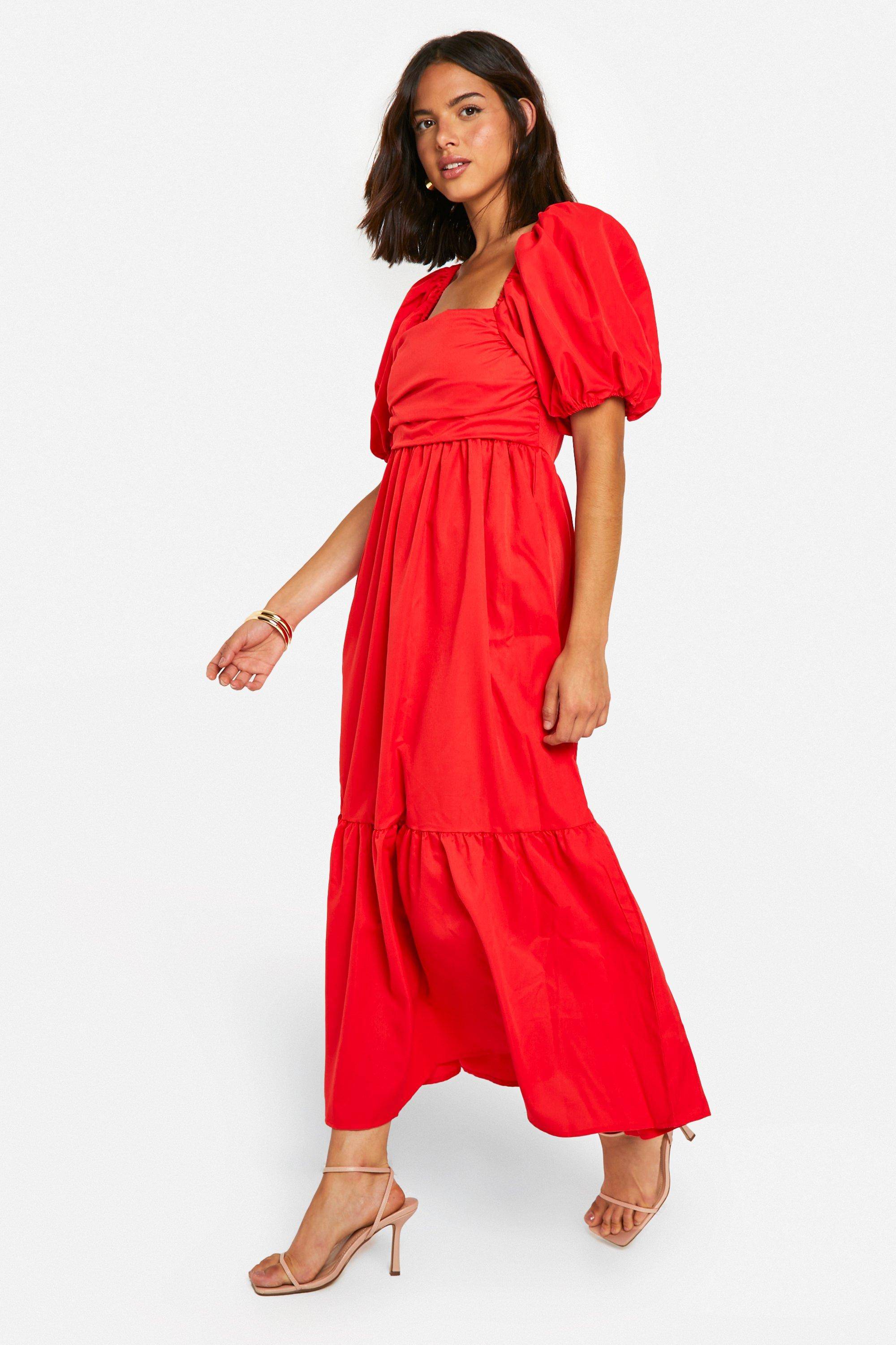 boohoo Robe midaxi à manches bouffantes volumineuses