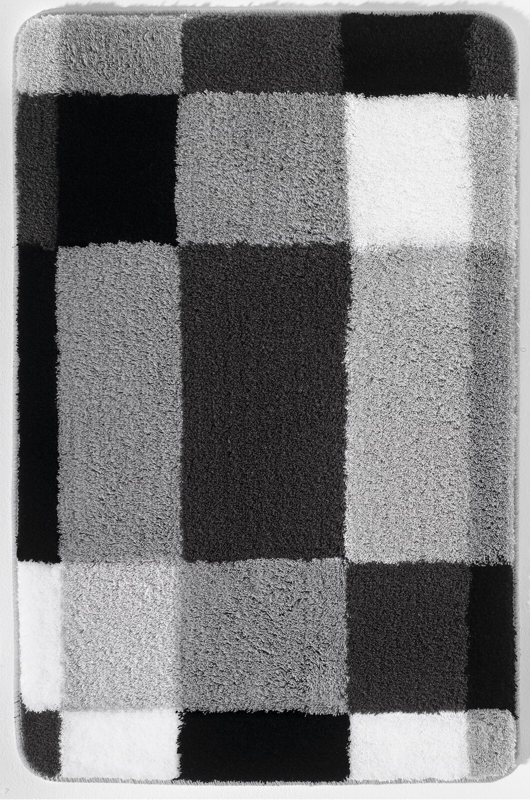 Kleine Wolke Badteppich EDGE 70 x 120 cm in Schwarz/Grau