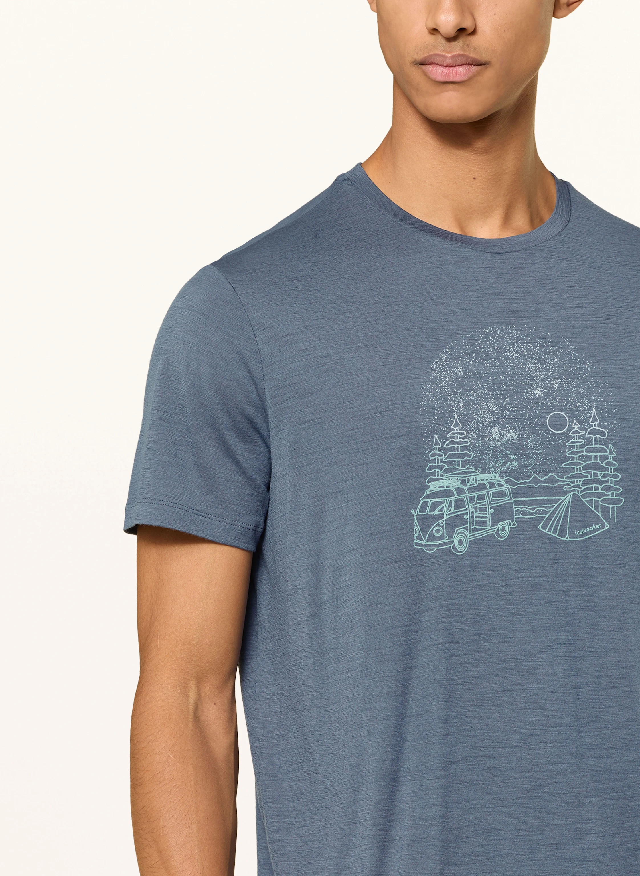 icebreaker T-Shirt 150 TECH-LITE™ III VAN CAMP aus Merinowolle