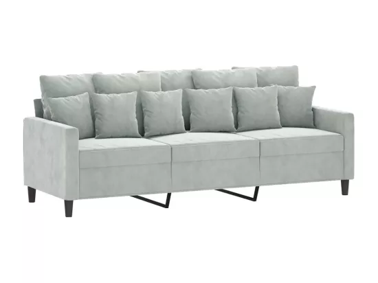 Ensemble de canapés 3 pièces avec coussins Gris clair Velours