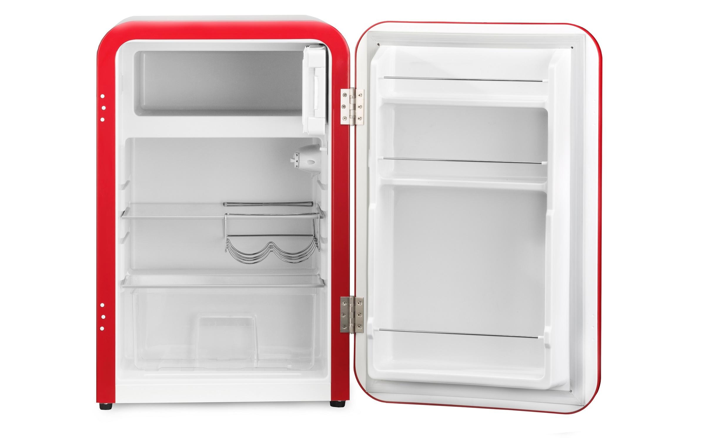 Kühlschrank Frescolino Classic 107 Rot<br>Kompakter Kühlschrank mit Gefrierfach in Retro Design