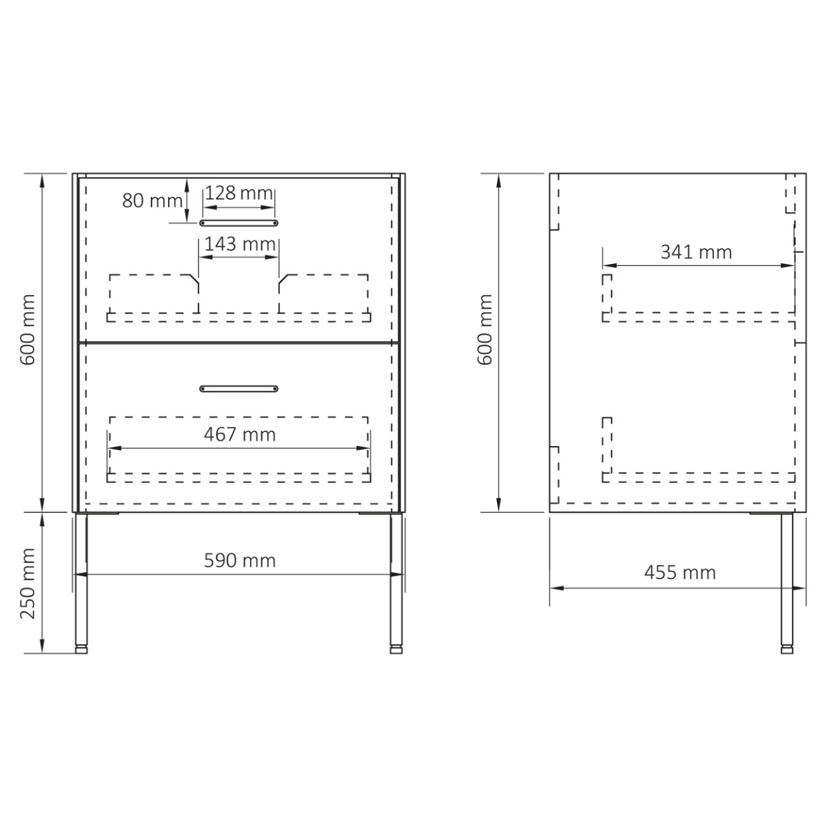Differnz legs meubelset 60cm groen