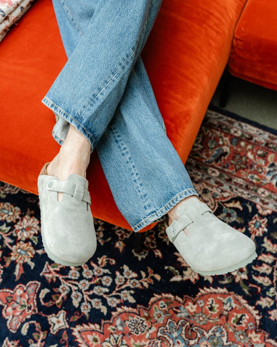 Birkenstock Boston Lichtgroen Damesslippers
