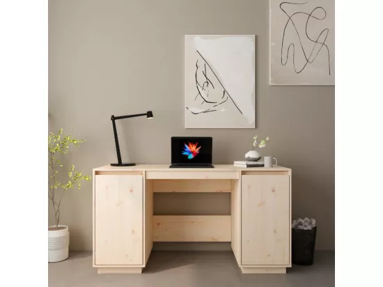 Bureau 140x50x75 cm bois massif de pin