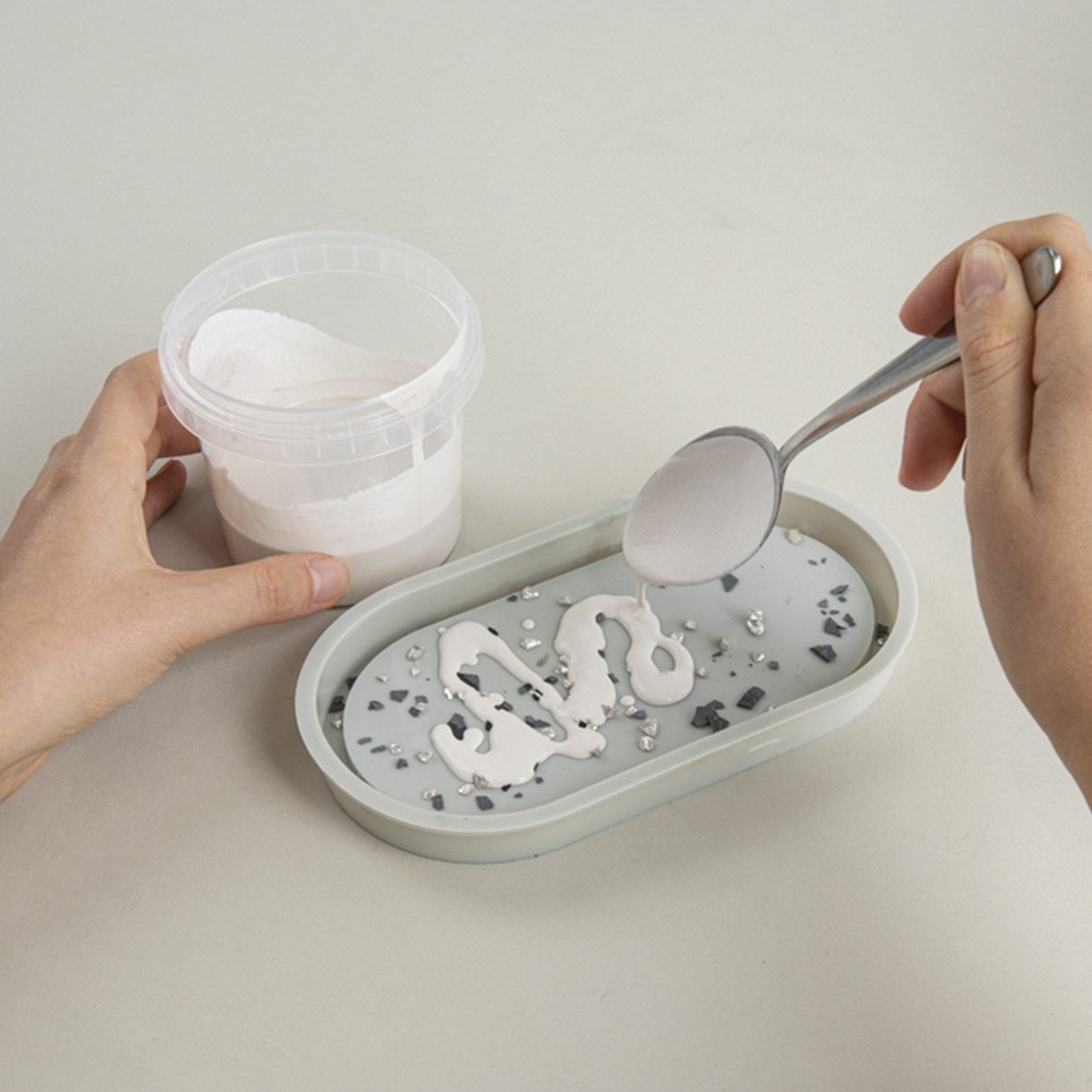 Kit de création mini plateau en résine terrazzo