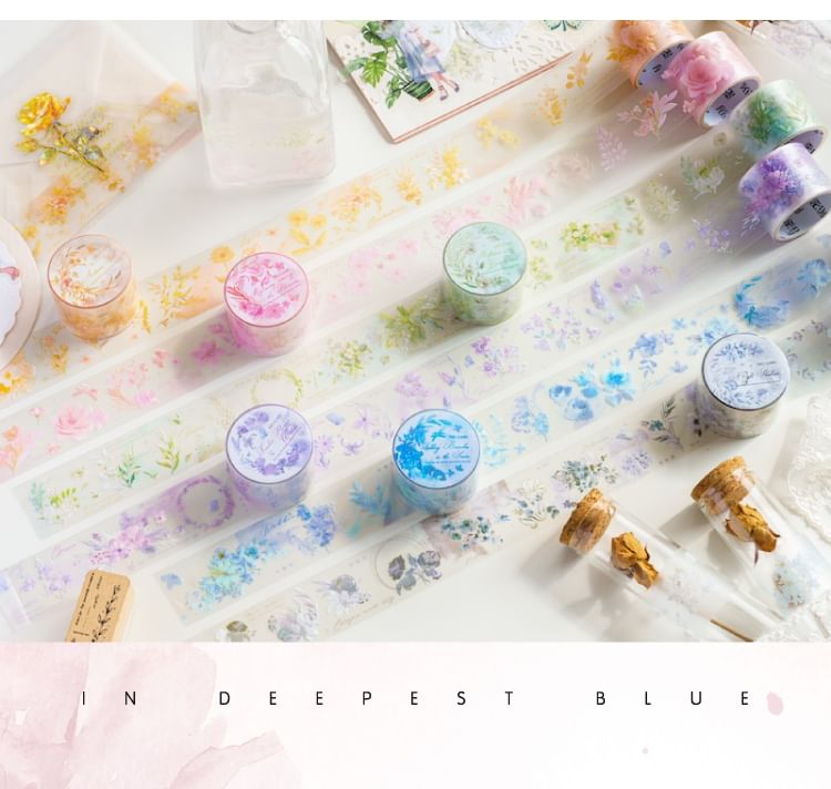 Schattige essentials - PET-afplaktape met bloemenmotief (verschillende designs)