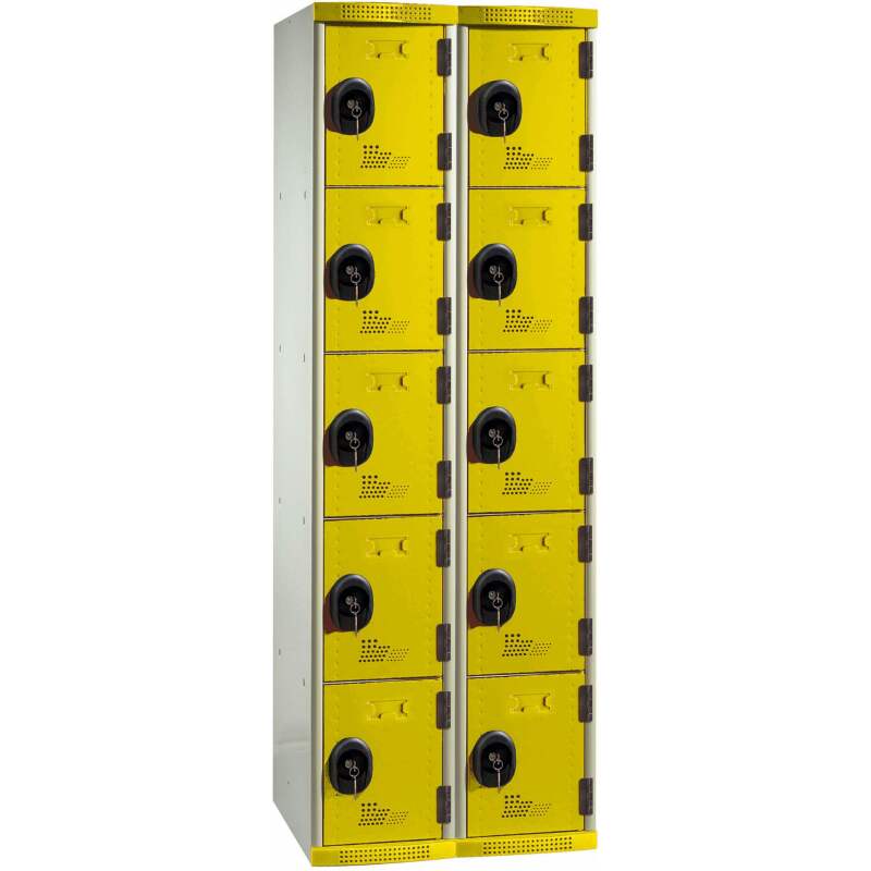 Vestiaire colonnes 5 cases monobloc