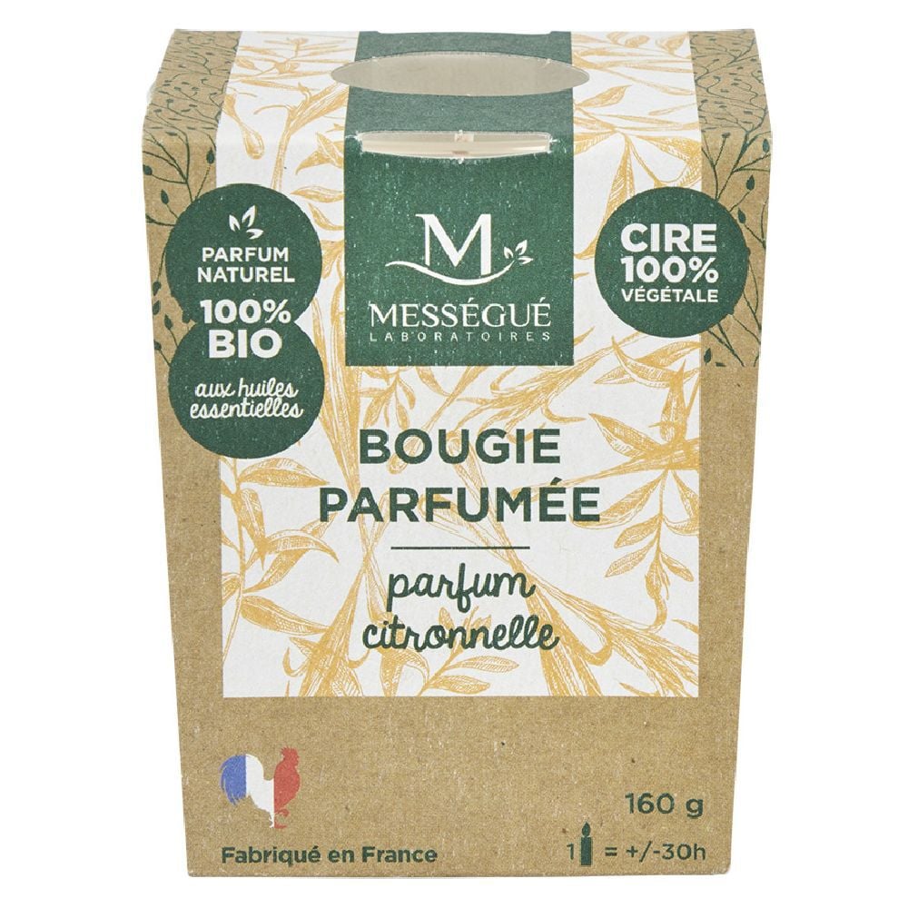 Bougie naturelle parfumée citronnelle Mességué