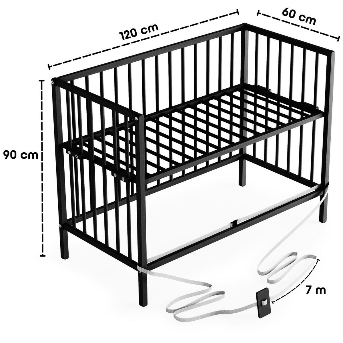 SÄMANNSÄMANN   Beistellbett Dreamy schwarz