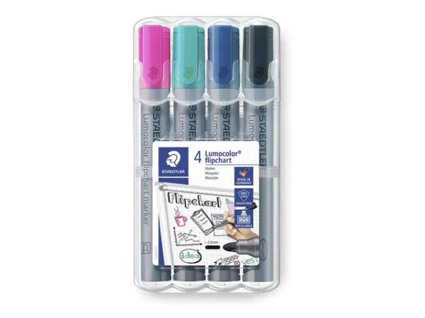 Marker Staedtler Lumocolor 356 Flipchart-SB - med 4 stk. ass. farver