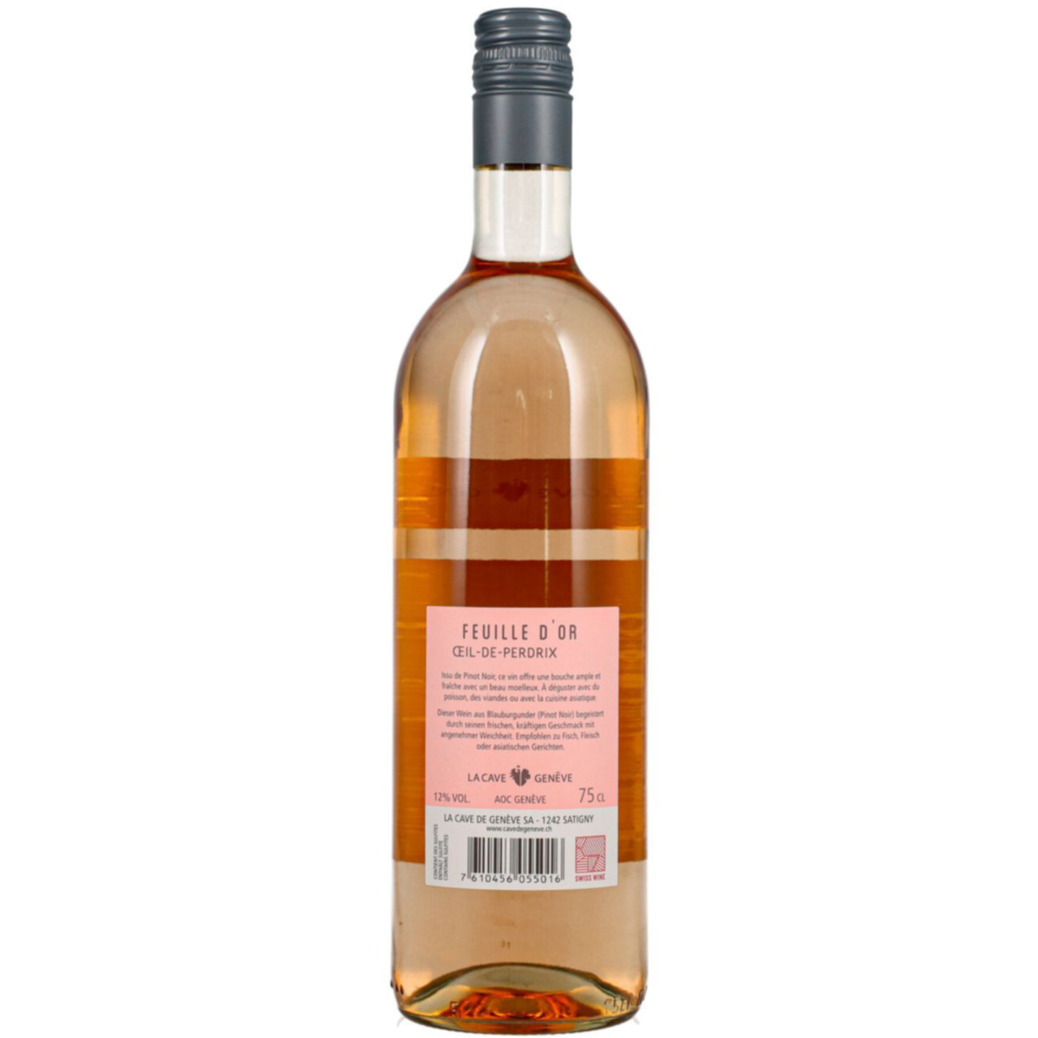 Genève AOC Oeil de Perdrix Feuille d'or Cave de Genève -75cl
