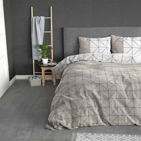 Dekbedovertrek Flanel Geometric - Taupe
