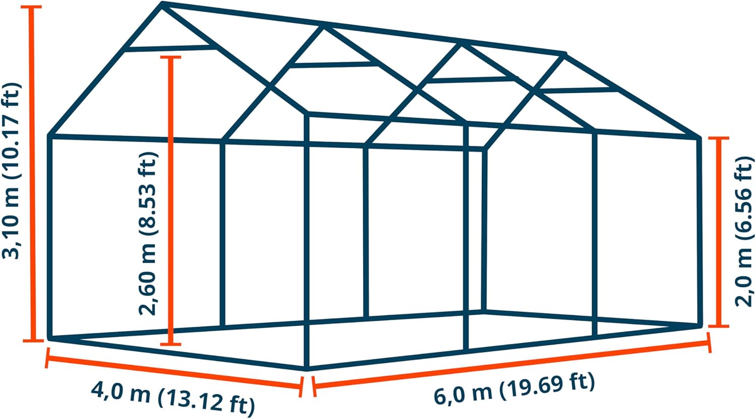 TOOLPORT Lagerzelt 4x6 m Industriezelt Unterstand PVC Plane 750 N dunkelgrün mit Bodenrahmen und Dachverstärkung