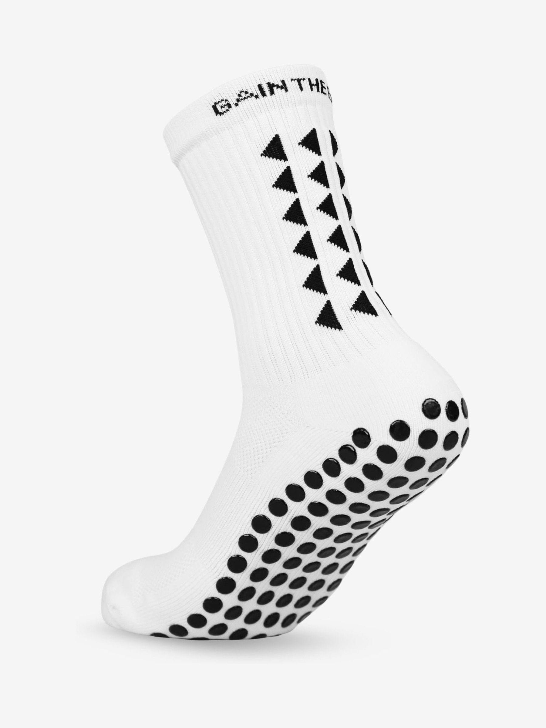 Wit/zwart - Gain the Edge Midcalf Football Grip 3.0 Socks