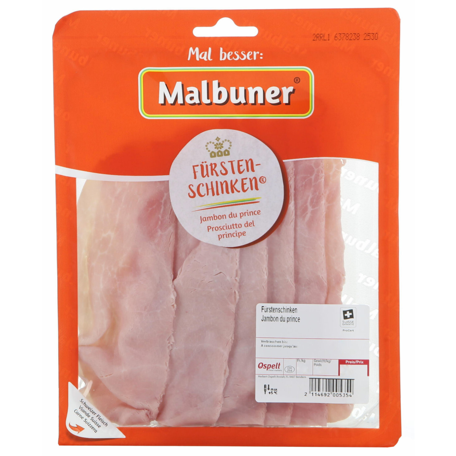 Malbuner Fürstenschinken ca. 130g