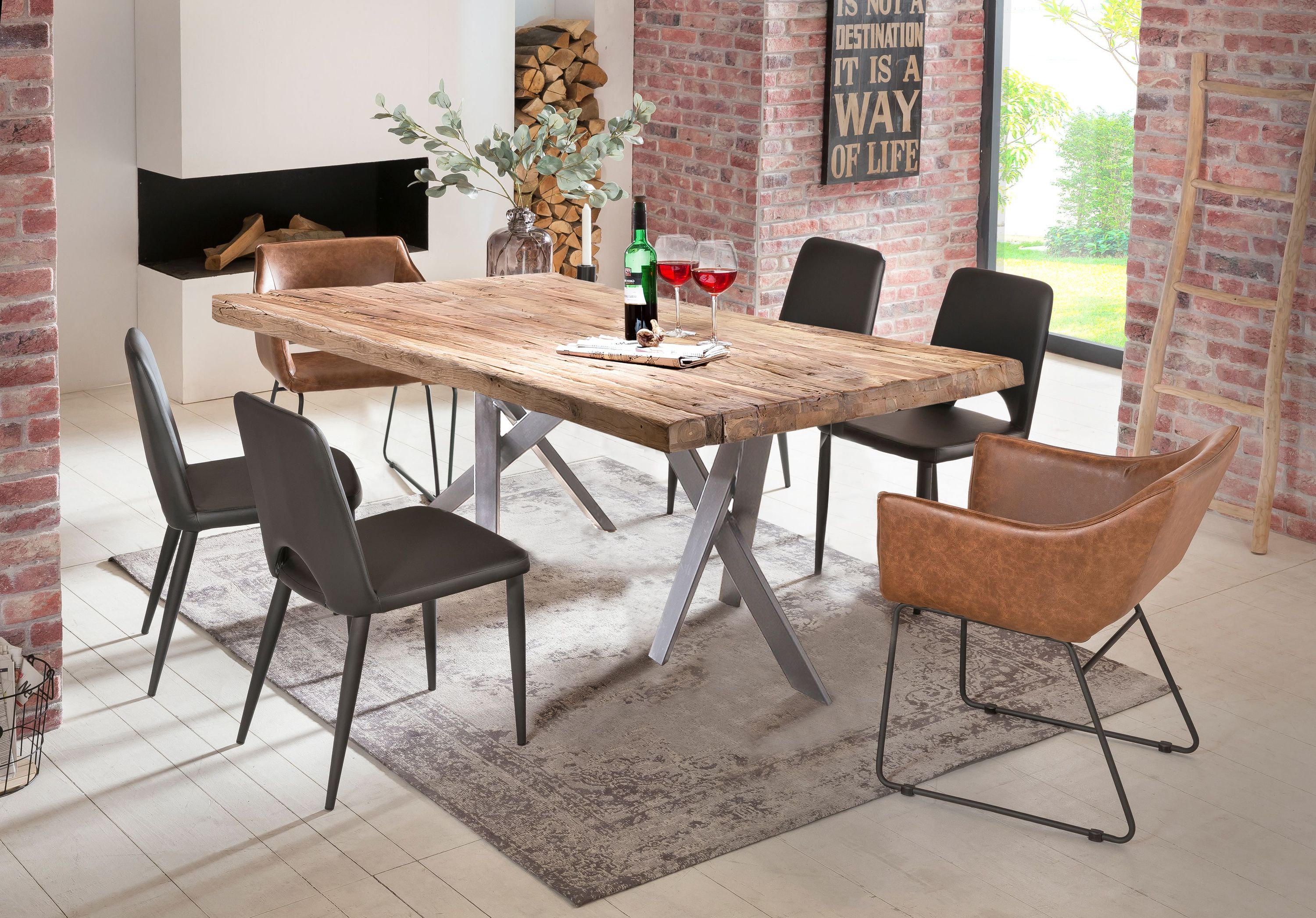 Tisch 200x100 Teak Holztisch Esstisch Küchentisch Wohnzimmertisch Speisetisch