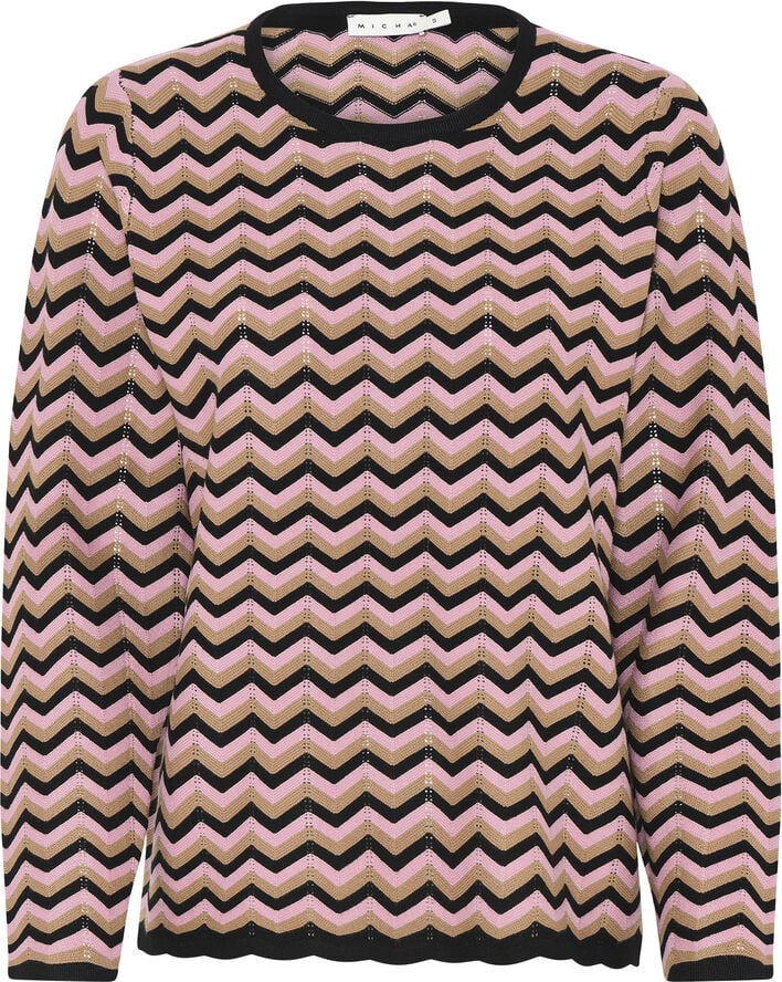 Micha BBJumper_BBAutumnViscStripeKni Blk/rose