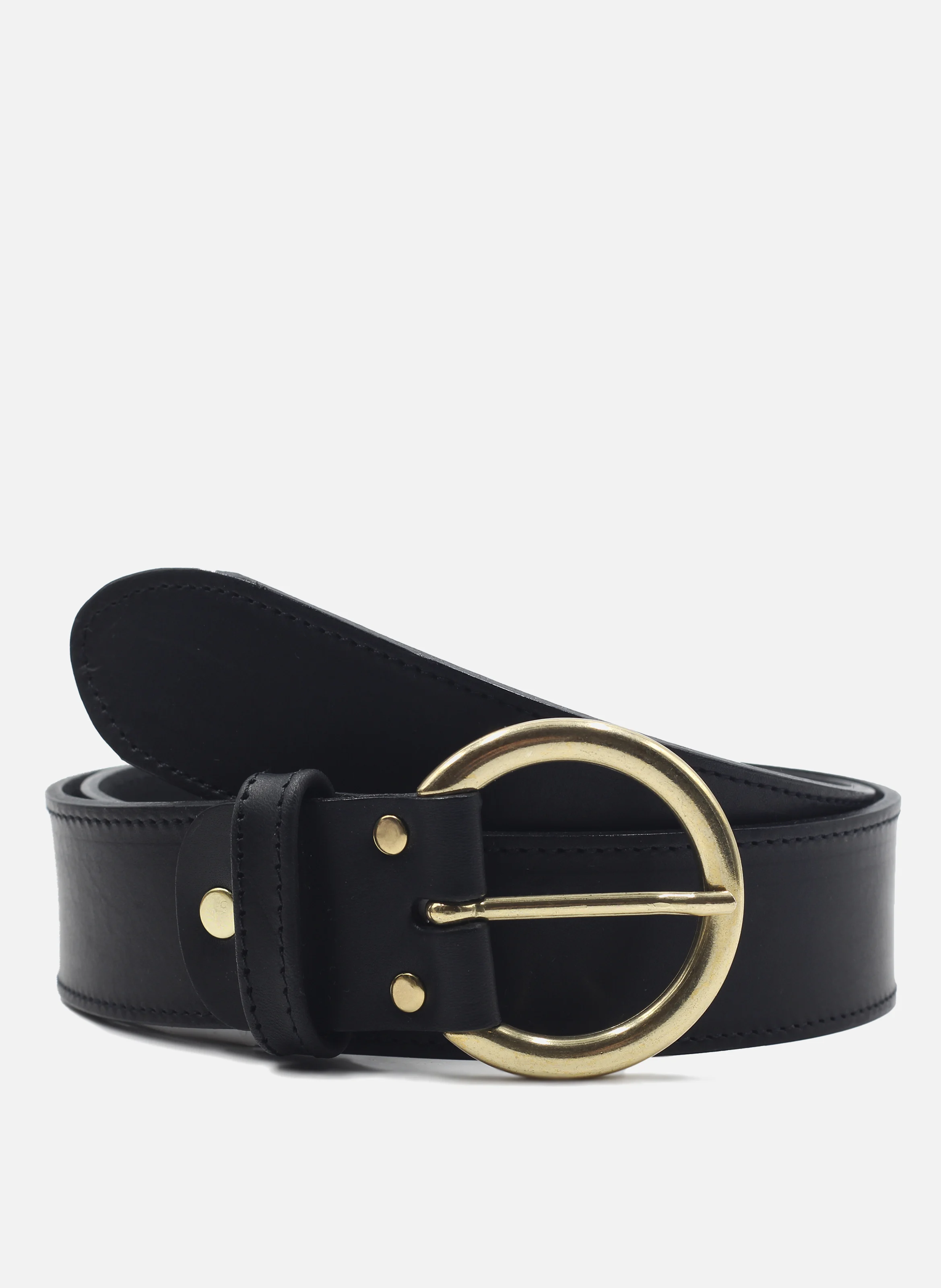 Ceinture bohème cuir lisse | Noir