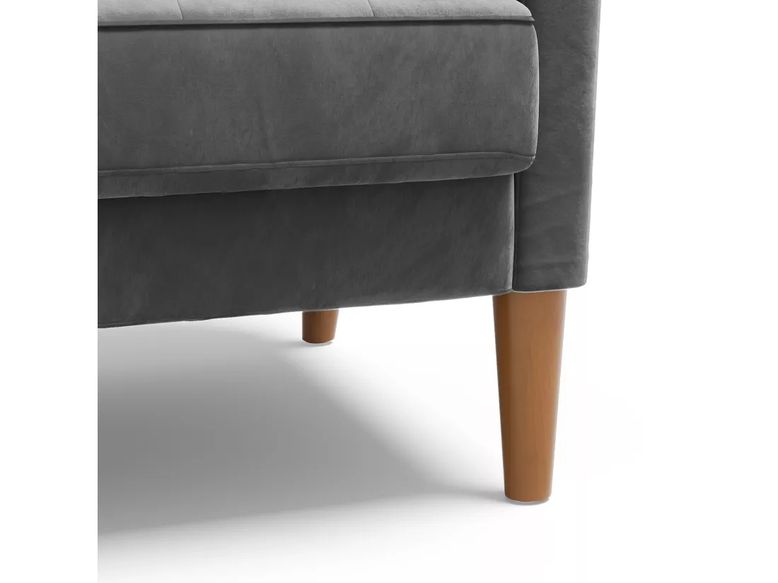 Canapé à 2 Places Scandinave,Mini Canapé à Bras Roulés en Velours Loveseat,Fauteuil Salon avec Accoudoirs,121x77x87cm - Gris