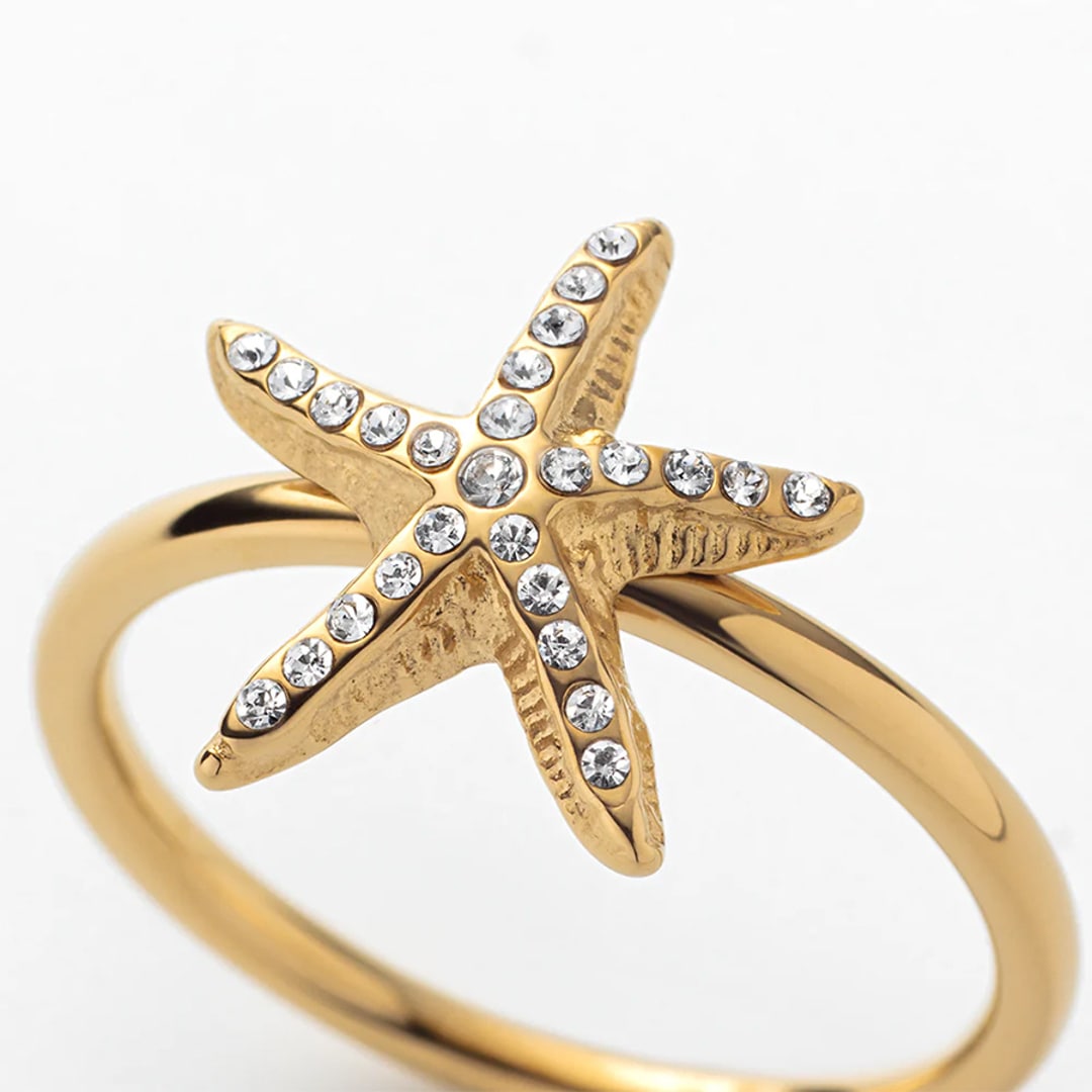 Paul Hewitt Damenring Sea Star Marinium Ocean Steel Goldig