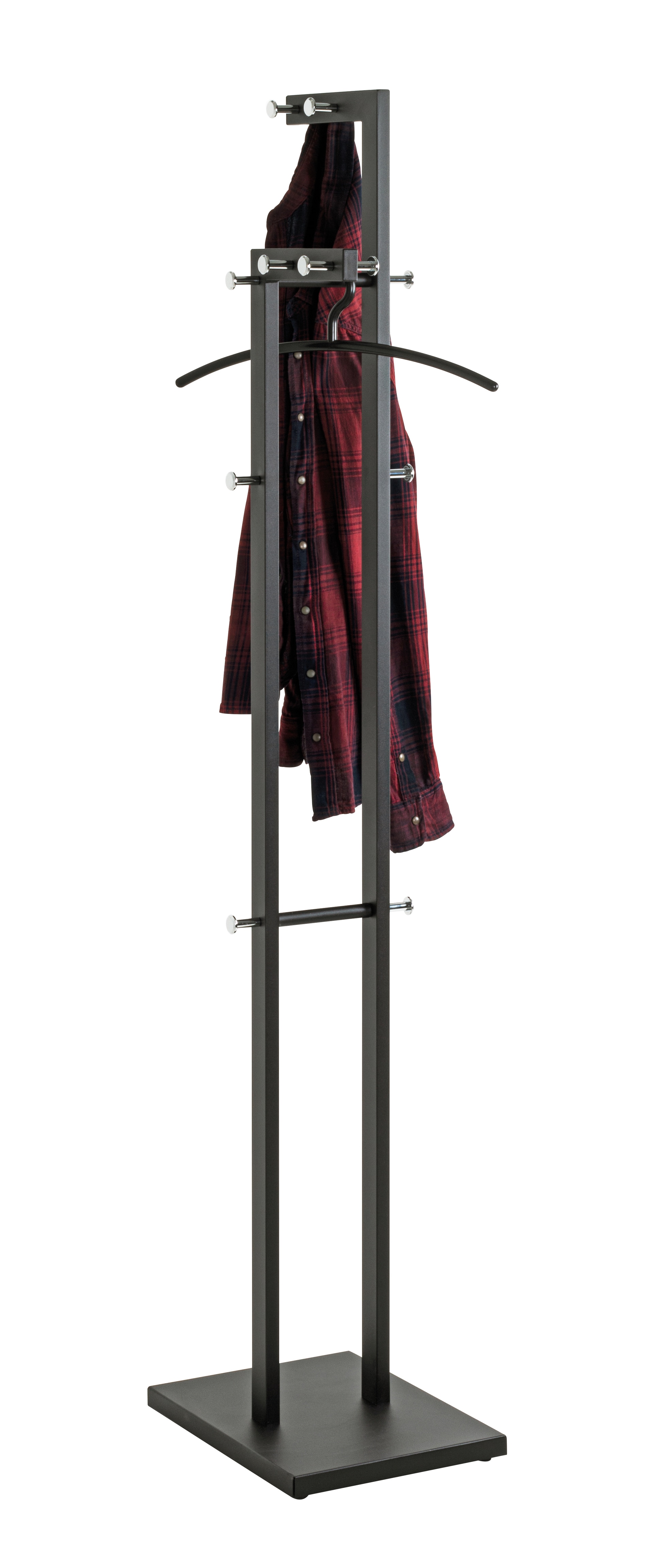 Garderobenständer 42 x 175 cm schwarz/chromfarbig