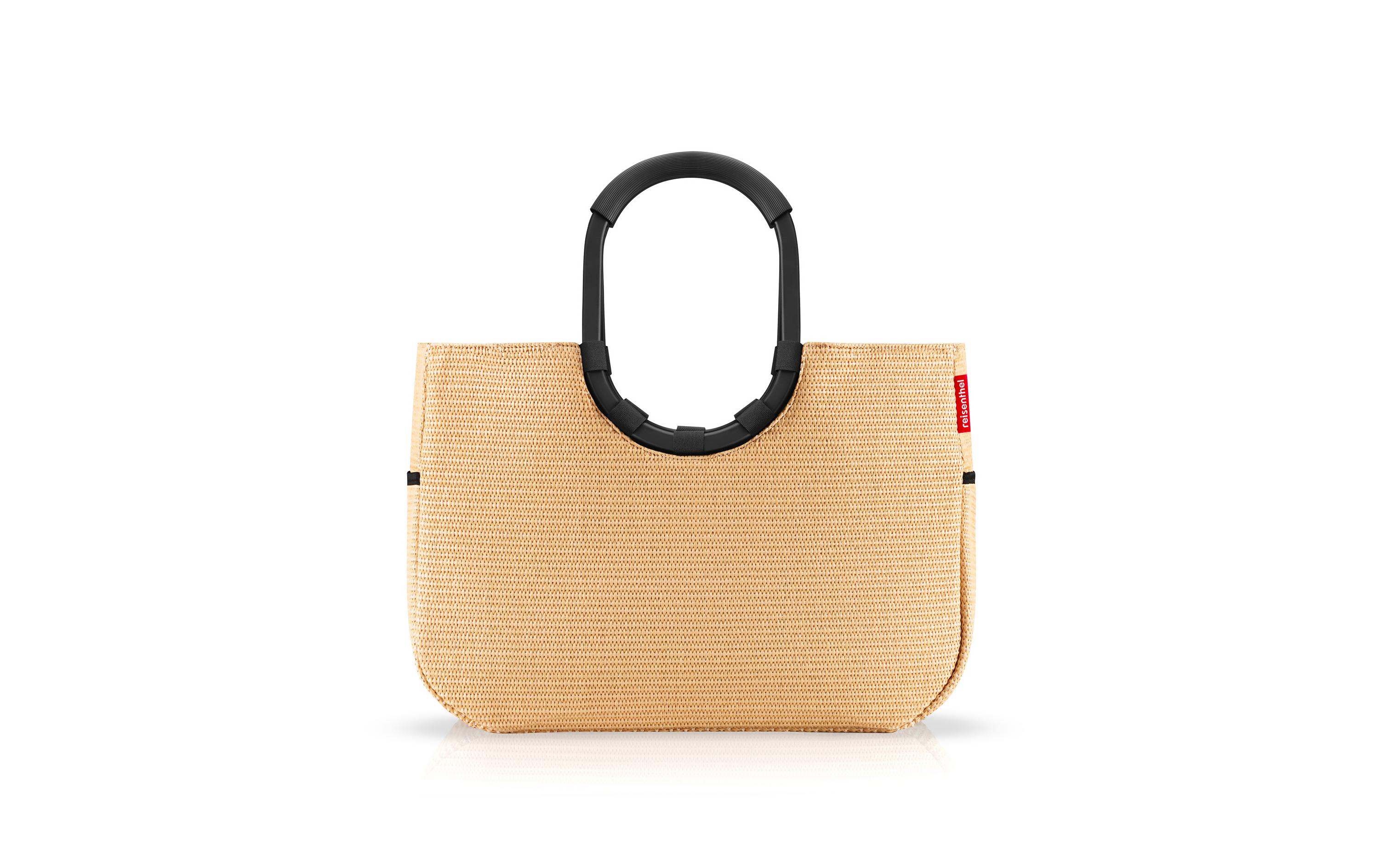 Einkaufskorb loopshopper L Frame Raffia BlackElegante Einkaufstasche
