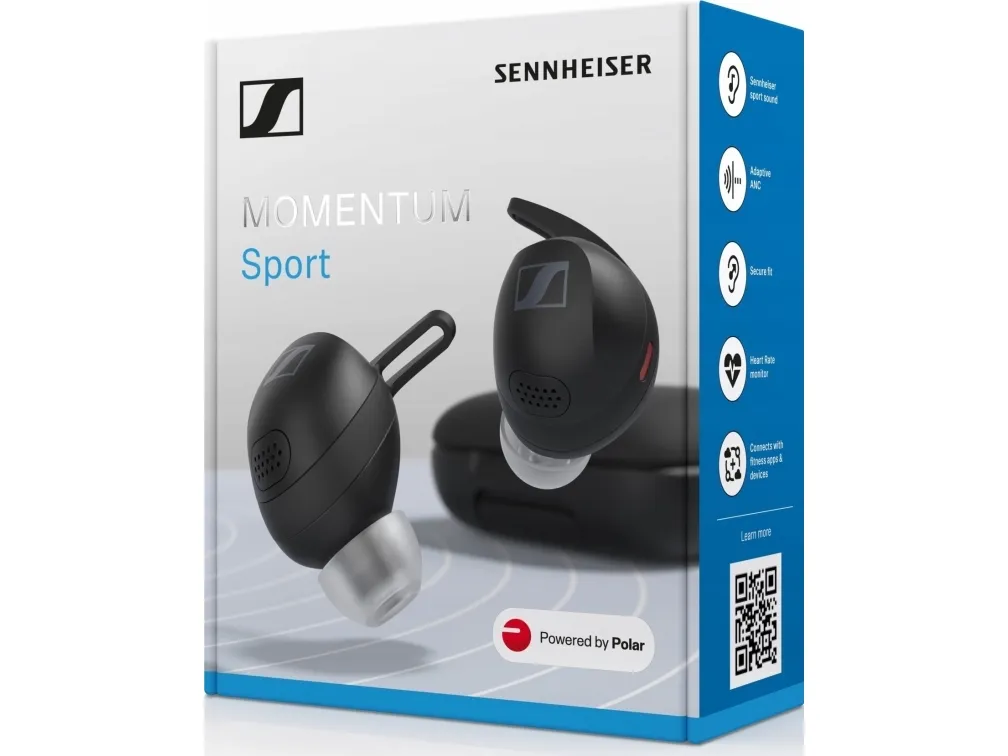 Sennheiser MOMENTUM Sport - Ægte trådløse øretelefoner med mik. - i øret - Bluetooth - aktiv støjfjerning - sort