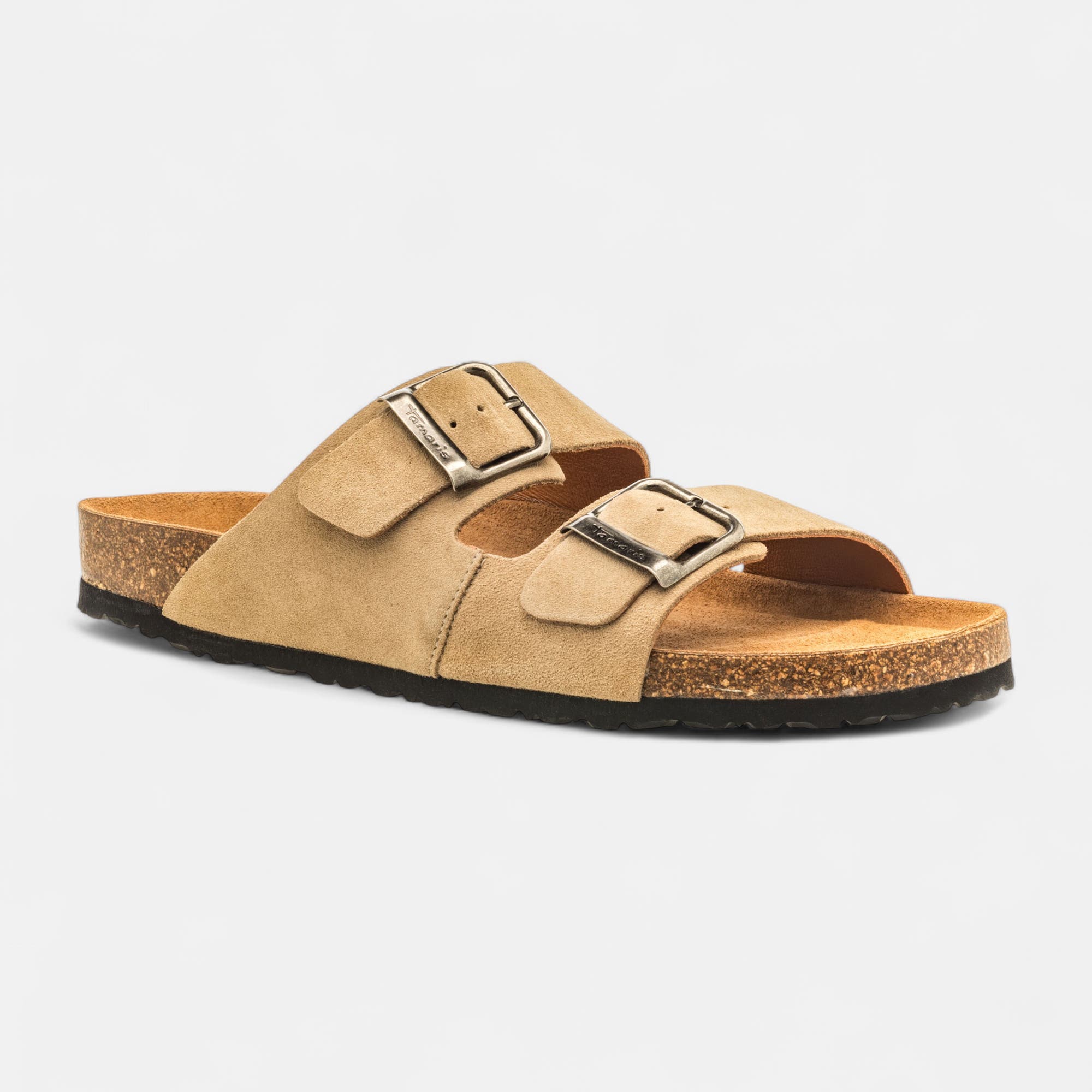 Mules semelle liège Homme en cuir beige