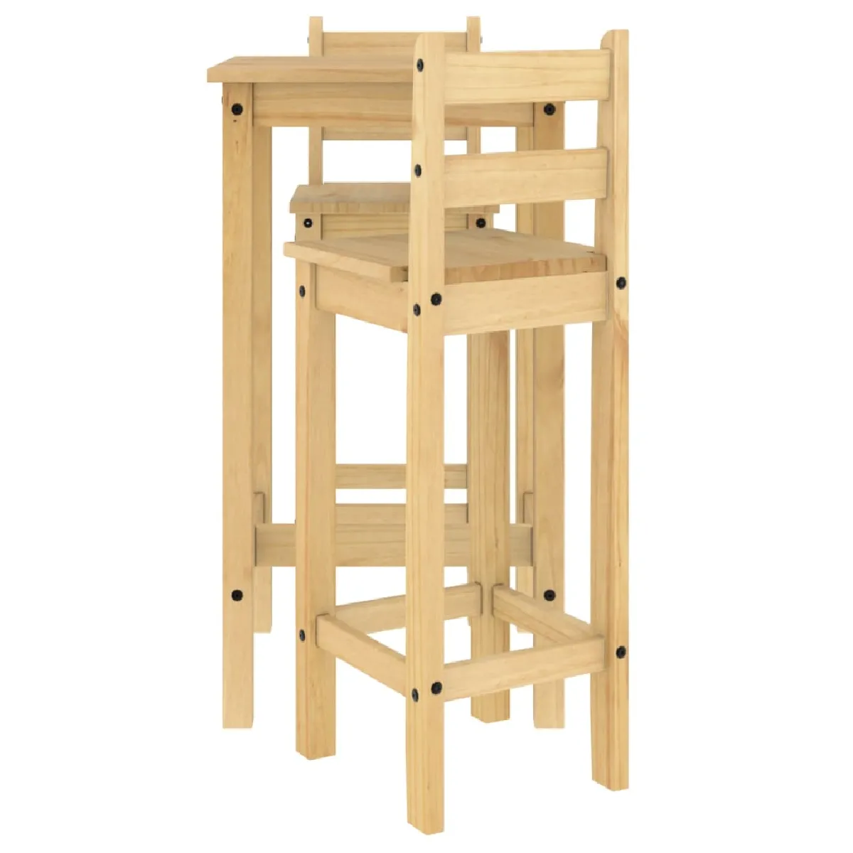 vidaXL Ensemble de bar 3 pcs - Bois de pin massif