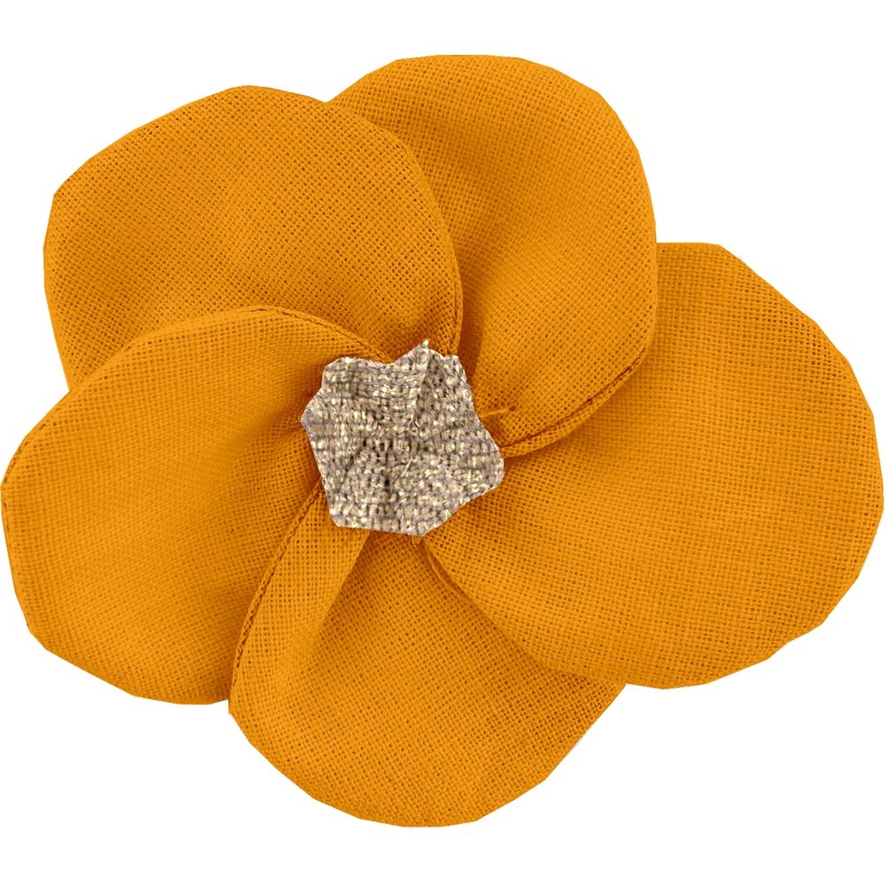 Petite Barrette Pétales De Fleur Ochre