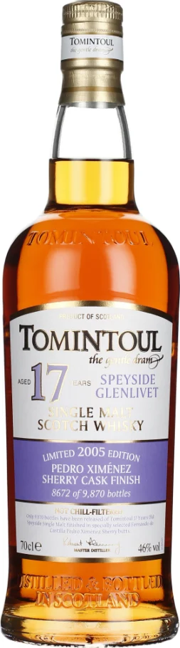 TOMINTOUL 17 YEARS 2005 PX SHERRY FINISH 70CL