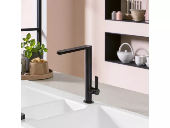 Robinet cuisine VILLEROY ET BOCH Finera anthracite + nettoyant