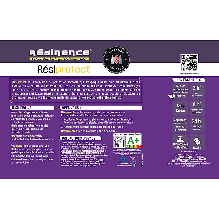 Résine de protection Résinence ResiProtect transparente 1L